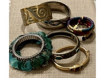 Vintage Bangle - Stretch And Cuff Bracelet Lot - Gloria Vanderbilt And More