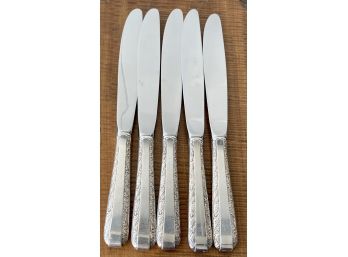 (5) Towle Sterling Silver Dinner Knives Sterling Handle 292 Grams