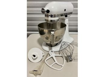 White Kitchen Aid Ultra Power Mixer With Attachments