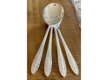 (4) Heirloom Sterling Silver Oneida Lasting Spring Soup Spoons 140 Grams