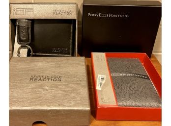 Kenneth Cole Reactions And Perry Ellis Portfolio Italian Leather Men's Wallets In Original Boxes