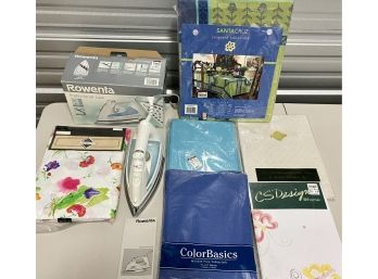 Rowenta Professional Luxe DM80 Steam Iron In Original Box With Paperwork And Assorted Tablecloths NIP