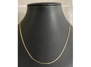 14K Gold Flat 16' Chain Necklace Italy - 2.4 Grams