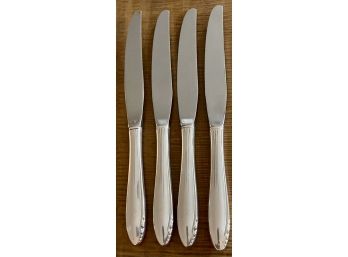 (4) Heirloom Sterling Silver Handle Lasting Spring Dinner Knives