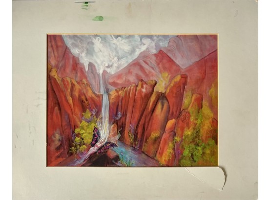 Original Shari C. Silvey Fantasy Painting Tucson Arizona Out Of Frame