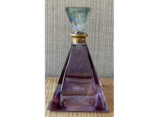 Illusions 24 Percent Full Lead Crystal Made In Italy Purple Glass Perfume Bottle With Stopper