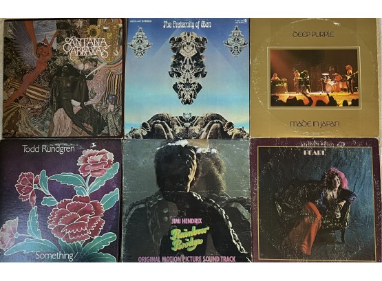 (6) Assorted Vintage Vinyl Albums  - Deep Purple, Jimi Hendrix, Todd Rundgren, Janice Joplin, And More