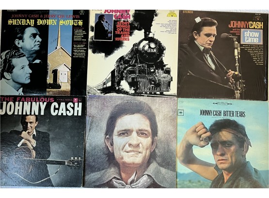 (6) Vintage Johnny Cash Vinyl Albums (2 Of 2)