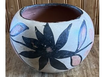 Antique Hand Thrown Painted Pot Signed