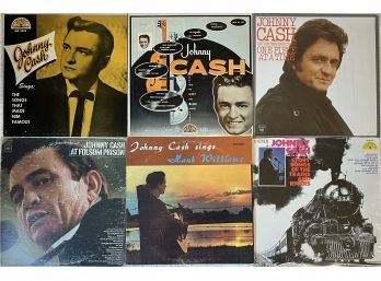(6) Vintage Johnny Cash Vinyl Albums (1 Of 2)