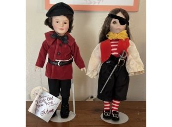 (2) Vintage Effanbee 11 Inch Dolls - Herold Square Boy And Captain Kidd