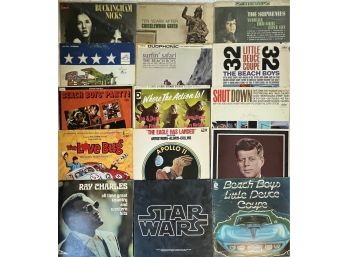 (15) Assorted Vintage Vinyl Albums And Soundtracks - Beach Boys, Star Wars, JFK, Ray Charles, And More