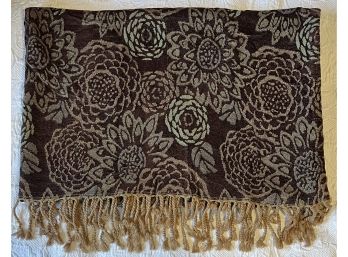 Calzeat Of Scotland 46 X 60 Inch Floral Throw Blanket With Fringe