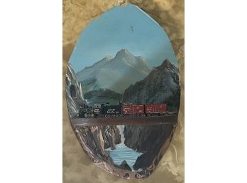Union Pacific Railroad Painted 3-d Wood Slice William A. Shepard 10/91