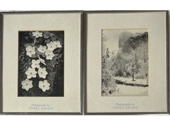 (2) Small Ansel Adams Photograph Prints In Frame