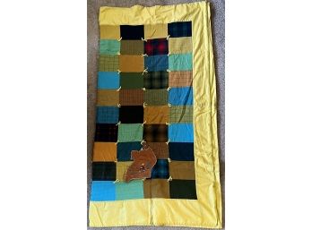 Vintage 70 X 72 Inch Hand Made In Uganda Multicolor Patchwork Quilt