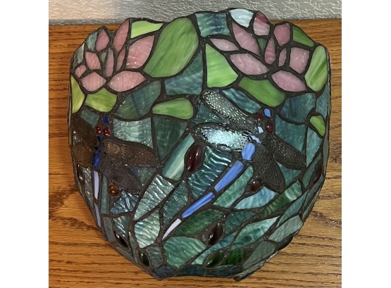 Vintage Stained Glass Dragonfly Wall Sconce Cover