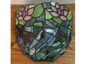 Vintage Stained Glass Dragonfly Wall Sconce Cover