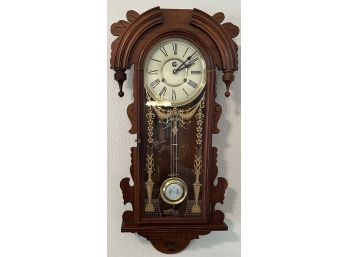Vintage Taeyang Korea Chime Pendulum Wall Clock With Key