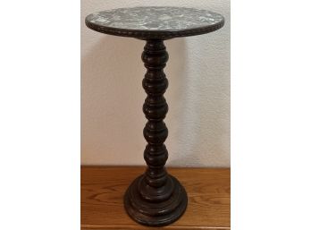 Vintage Laminate Top Wooden Pedestal Base Side Table/ Plant Stand