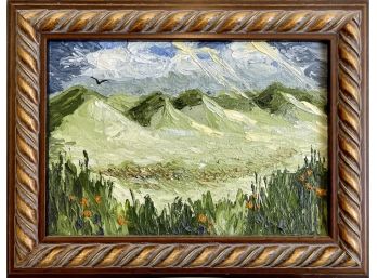 High Mountain Meadow Spring Oil Painting By Jenny Barton 2010 In Frame