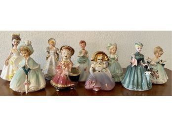 Vintage Collection Of Japan Porcelain Female Figurine Planters - Enesco, Relco, Art Mark, And More