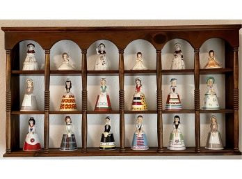 Vintage Wood Shelf With Schmid Brothers Japan Women Of World Bells