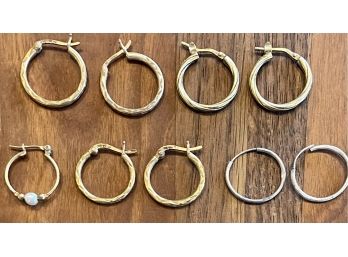 Sterling Silver Hoop Earrings With Gold Wash - Danecraft And More With 1 Single Earring Included