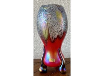 Fusion Z Made In Czech Republic Signed Hand Blown Art Glass Vase