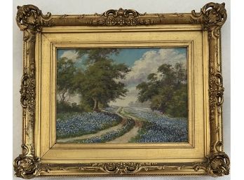 Original Signed William Kendrick Oil Painting With Ornate Gold Tone Frame