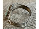 Gorgeous Navajo Sterling Silver Turquoise Cuff Bracelet Signed L (larry Begay)
