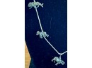 Sterling Silver Liquid Bead 20' Necklace With Animals - Rhino - Giraffe - Elephant & Ape - Total Weight 16.8 G