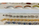 Vintage Silver And Gold Tone Bracelet Lot - Beads - Faux Stone - Magnetic And More