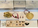 Rocky Mountain Traders 24K Gold Plated Nature Leaves - Pine Cones - Beetle Pins - (2) Butterfly Pins Jadeite