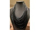 3 Multi Strand Black Bead Choker Necklaces - (1) Silver Leaf Necklace And 4 Packs Of Assorted Beads