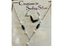 Creations In Sterling Silver Handcrafted Genuine Stones - Onyx - Freshwater Pearl - Pink Quart & Garnet