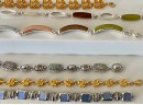 Vintage Silver And Gold Tone Bracelet Lot - Beads - Faux Stone - Magnetic And More