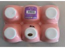 Rare Fenton Pink Opalescent Custard Glass 2 Piece Hen On Nest Egg Plate With (3) Half Dozen Ceramic Egg Trays