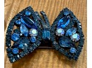2 Vintage Weiss Pins - Flowing Heart And Cobalt Blue Butterfly