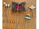 Antique And Vintage Stick Pins - Red Molded Glass - Enamel Holiday And More