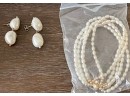 4 Smithsonian Institute Jewelry Pieces - Horse Pin - (2) Faux Pearl Bracelets - Faux Pearl Earrings IOB