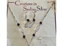 Creations In Sterling Silver Handcrafted Genuine Stones - Onyx - Freshwater Pearl - Pink Quart & Garnet