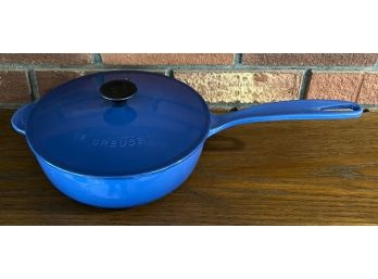 Le Creuset Blue 2 1/4 Quart Enamel Cast Iron Lidded Sauce Pan