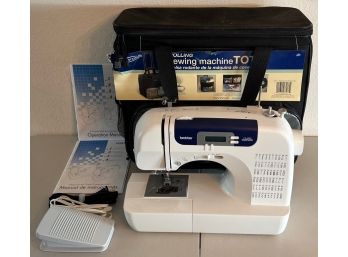 Brother CS-6000 Computerized Sewing Machine With Accessories And Rolling Tote Case