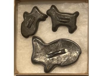 (3) Antique Metal Miniature Cookie Cutters - 1 Japan