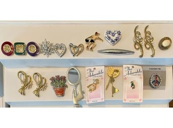 Vintage Pin Brooch Lot - Verducci - TC - The Adorable Collection - Enamel - Rhinestones & More