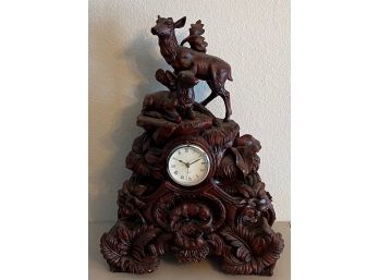 Heavy Resin Forest Stag Decorative Mantle Clock ( As Is )
