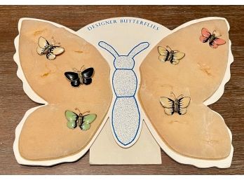 Vintage Designer Butterfly Pins  With Standing Cardboard Display Board