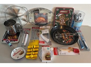 Kitchen Lot - Utility Knife, Folding Skillet, Knife Sharpener, And New In Package Items