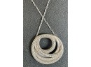Brighton Silver Tone Necklace With Rhinestone Pendant